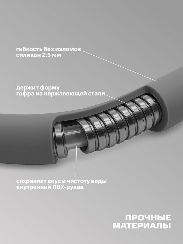 Смеситель для кухни РМС SL137GY 016F хром, серый, с гибким изливом