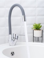 Смеситель для кухни РМС SL137GY 016F хром, серый, с гибким изливом