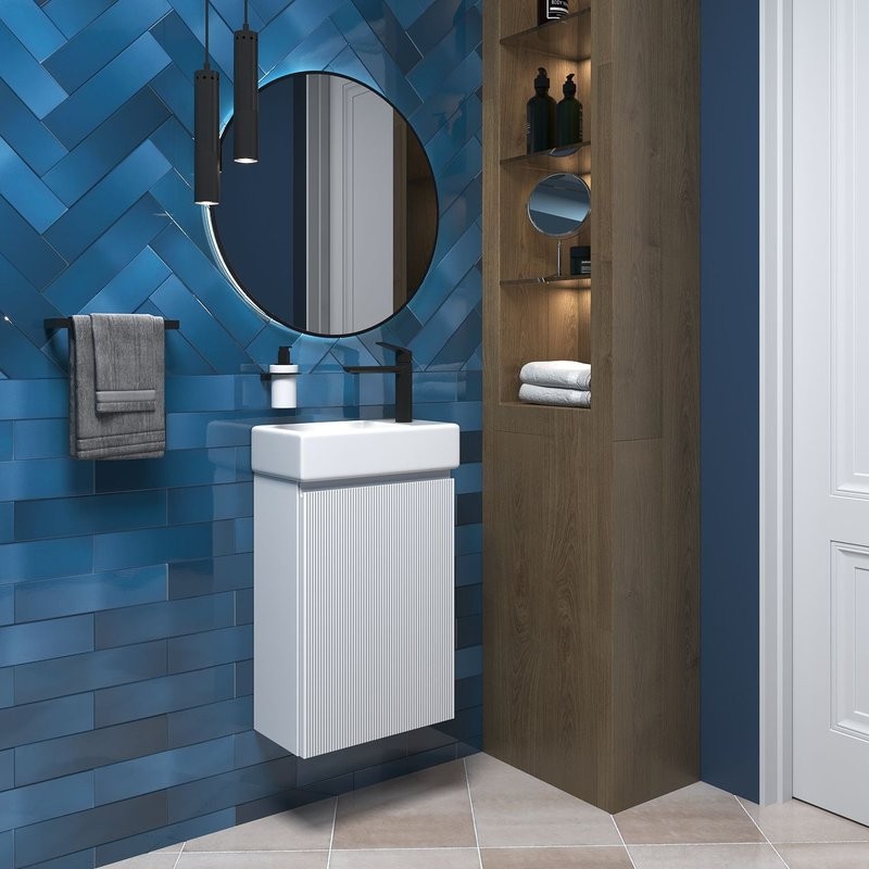 Тумба под раковину Wellsee WC Area 221801000: подвесная тумба шириной 40 см, цвет матовый белый
