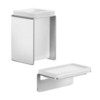 Набор Стакан Colombo Design Over B7041.satin + Мыльница B7001.satin Набор Стакан Colombo Design Over B7041.satin + Мыльница B7001.satin