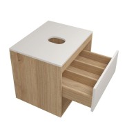 Тумба с раковиной Teymi Ritta 55 дуб эврика, матовая белая, раковина Helmi Mini 38