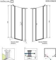 Душевая дверь в нишу Radaway EOS II DWJS 140/R 140 R