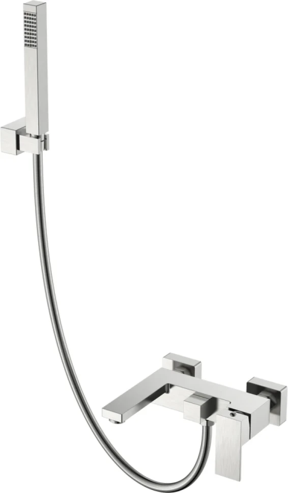 Смеситель для ванны с душем Boheme Qubic 473-NB brushed nickel