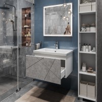 Мебель для ванной комнаты Vigo Geometry 60 подвесная, бетон, раковина Como 60