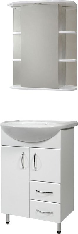 Мебель для ванной комнаты СаНта Уют 55 2 двери, 2 ящика