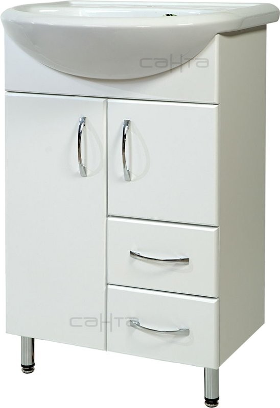 Мебель для ванной комнаты СаНта Уют 55 2 двери, 2 ящика