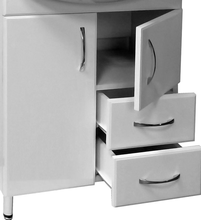 Мебель для ванной комнаты СаНта Уют 55 2 двери, 2 ящика