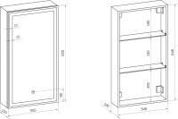 Зеркало-шкаф Art&Max Techno R 35 с подсветкой, белое