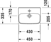 Раковина маленькая в туалет Duravit DuraStyle 0708450000