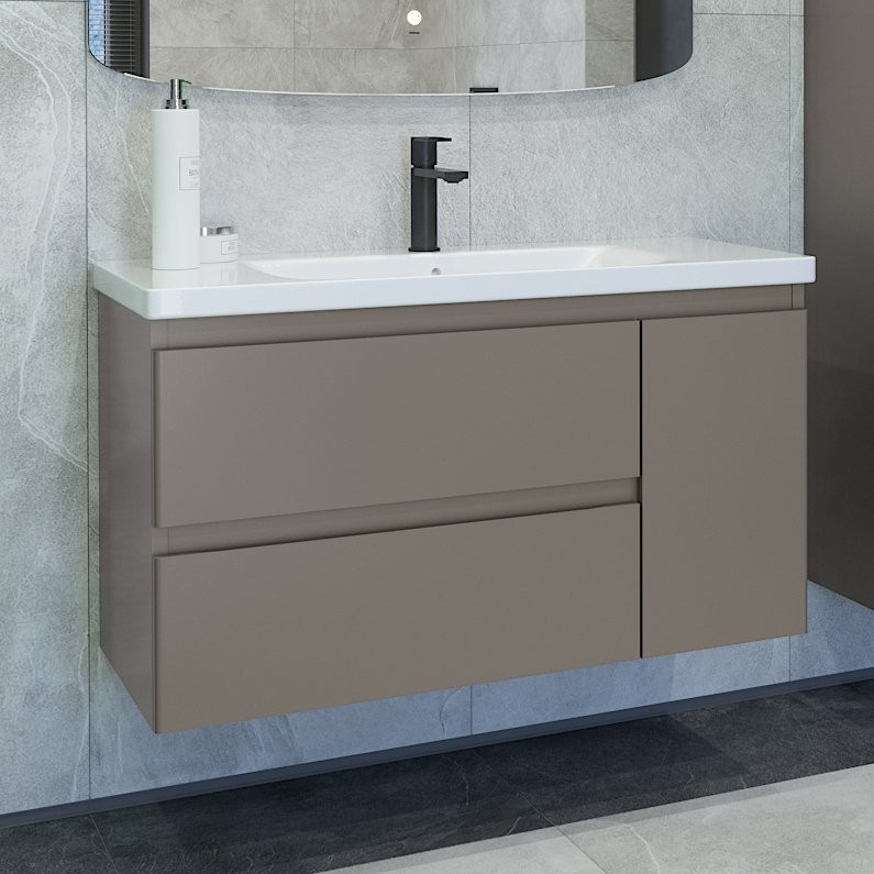 Тумба с раковиной Caprigo Forte 100 R подвесная, айрон