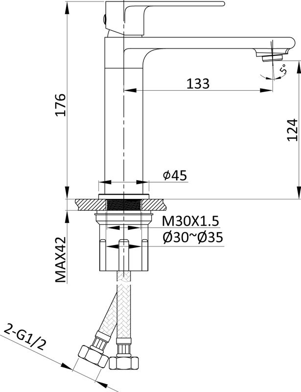 Смеситель для раковины Vincea Vogue VBF-1V1BG брашированное золото