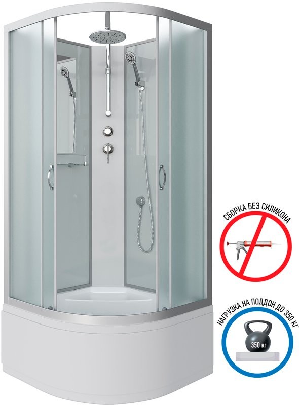 Душевая кабина Niagara Classic NG-2308-14BKT 90x90 см, с тропическим душем