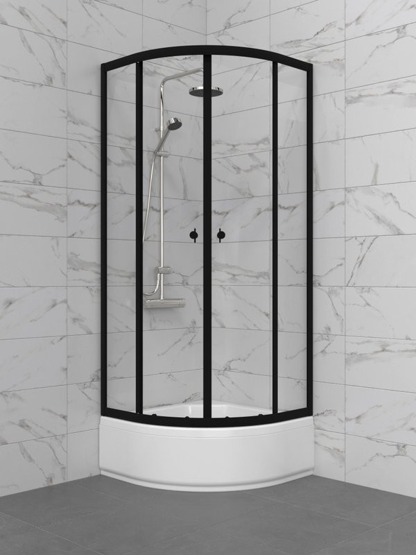 Душевой уголок Triton Альфа-Блэк Щ0000077857 80х80 В, черный матовый