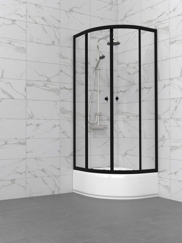Душевой уголок Triton Альфа-Блэк Щ0000077857 80х80 В, черный матовый