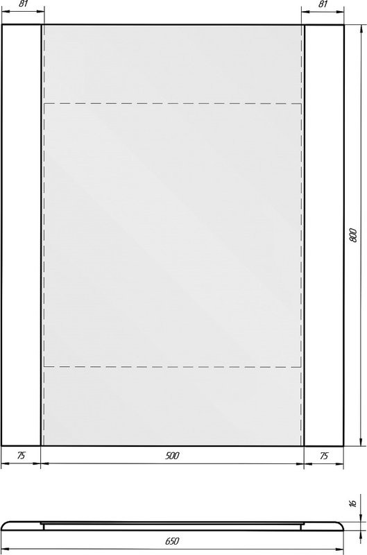 Зеркало Dreja Uni 65 белое