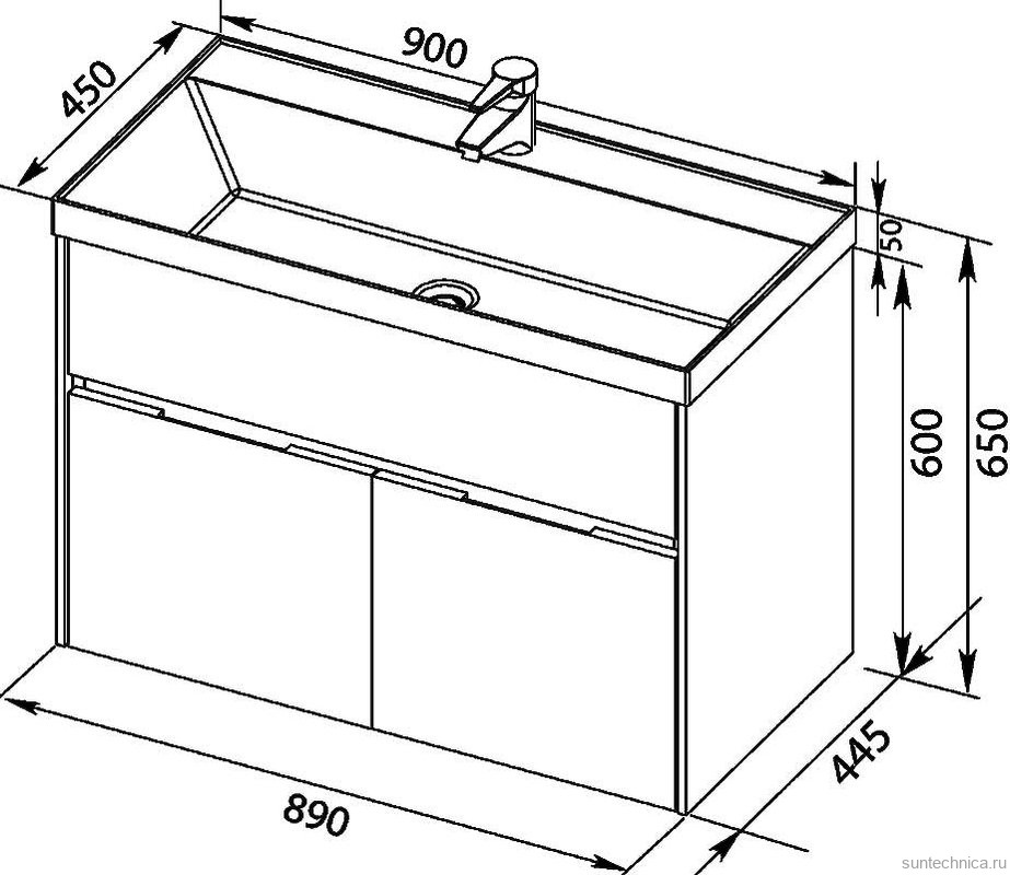 Тумба под раковину Aquanet Латина 90 белая