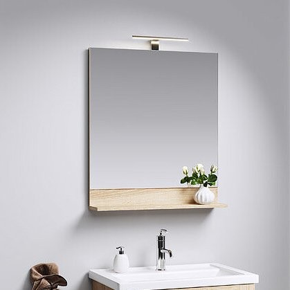 Зеркало Aqwella Foster 70 дуб сонома, с полкой