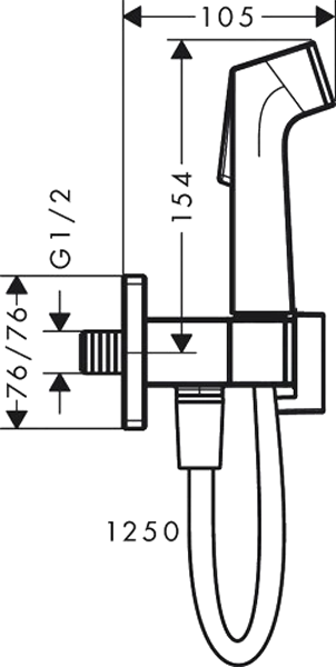 Гигиенический душ Hansgrohe Bidette E 1jet 29231000 хром