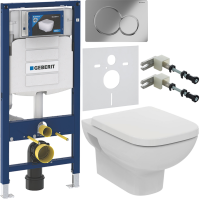 Комплект Унитаз подвесной Ideal Standard I.life A + Крышка T453101 белая + Инсталляция Geberit Duofix UP 320 111.300.00.5 + Кнопка Sigma 01 115.770.21.5 хром + Крепления 111.815.00.1 к стене + Звукоизоляция