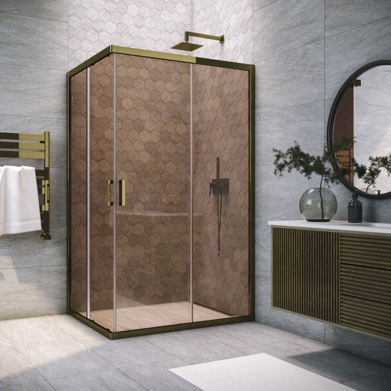 Душевой уголок Vegas Glass ZA-F Tur Novo h1900 120*90 05 05 профиль бронза, стекло бронза