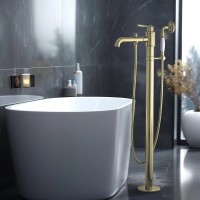 Напольный смеситель для ванны с душем AQUATEK Классик AQ1545PG С ВНУТРЕННЕЙ ЧАСТЬЮ, полированное золото