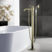 Напольный смеситель для ванны с душем AQUATEK Классик AQ1545PG С ВНУТРЕННЕЙ ЧАСТЬЮ, полированное золото