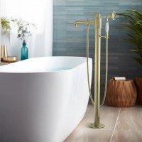 Напольный смеситель для ванны с душем AQUATEK Классик AQ1545PG С ВНУТРЕННЕЙ ЧАСТЬЮ, полированное золото