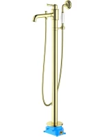 Напольный смеситель для ванны с душем AQUATEK Классик AQ1545PG С ВНУТРЕННЕЙ ЧАСТЬЮ, полированное золото