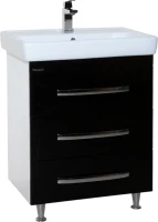 Тумба с раковиной Bellezza Рокко 60 черная напольная 3 ящика Тумба с раковиной Bellezza Рокко 60 черная напольная 3 ящика