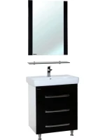 Тумба с раковиной Bellezza Рокко 60 черная напольная 3 ящика Тумба с раковиной Bellezza Рокко 60 черная напольная 3 ящика