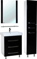 Тумба с раковиной Bellezza Рокко 60 черная напольная 3 ящика Тумба с раковиной Bellezza Рокко 60 черная напольная 3 ящика