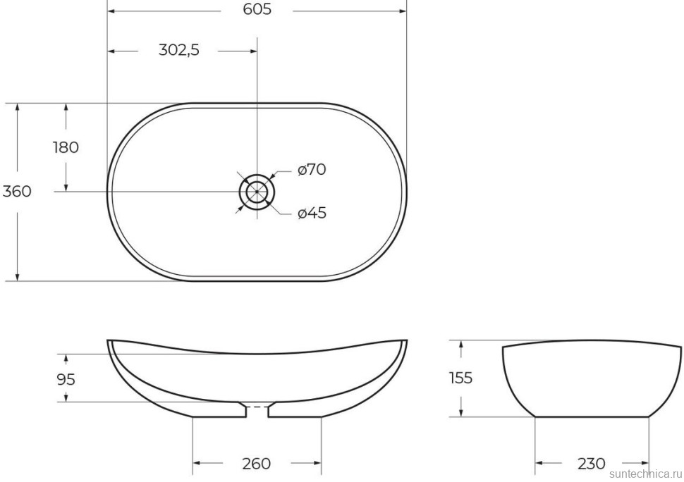 Накладная раковина BelBagno BB1404-H316