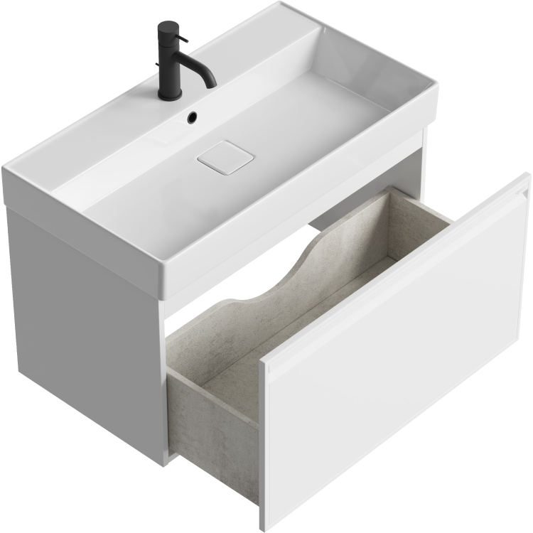 Тумба с раковиной Aqwella Pure 80 белая