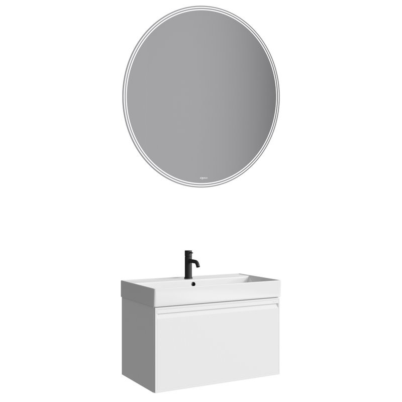 Тумба с раковиной Aqwella Pure 80 белая