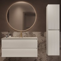 Тумба с раковиной Vincea Welle 100 m.white soft-touch, раковина VCB-4H100J жасмин