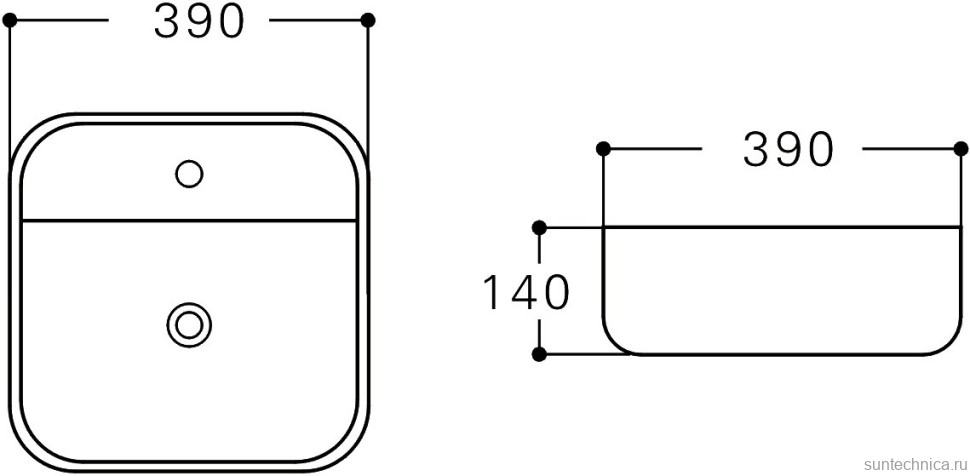 Накладная раковина Aquanet City 2-MB