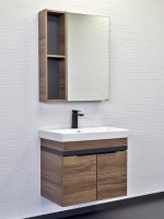 Мебель для ванной комнаты Comforty Соло 70 подвесная, темно-коричневый дуб