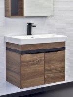 Мебель для ванной комнаты Comforty Соло 70 подвесная, темно-коричневый дуб