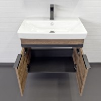 Мебель для ванной комнаты Comforty Соло 70 подвесная, темно-коричневый дуб