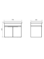 Мебель для ванной комнаты Comforty Соло 70 подвесная, темно-коричневый дуб