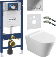 Комплект Унитаз подвесной Vincea Vito + Крепления Geberit Duofix 111.815.00.1 к стене + Звукоизоляция + Инсталляция UP 320 111.300.00.5 + Кнопка Sigma 01 115.770.21.5 хром