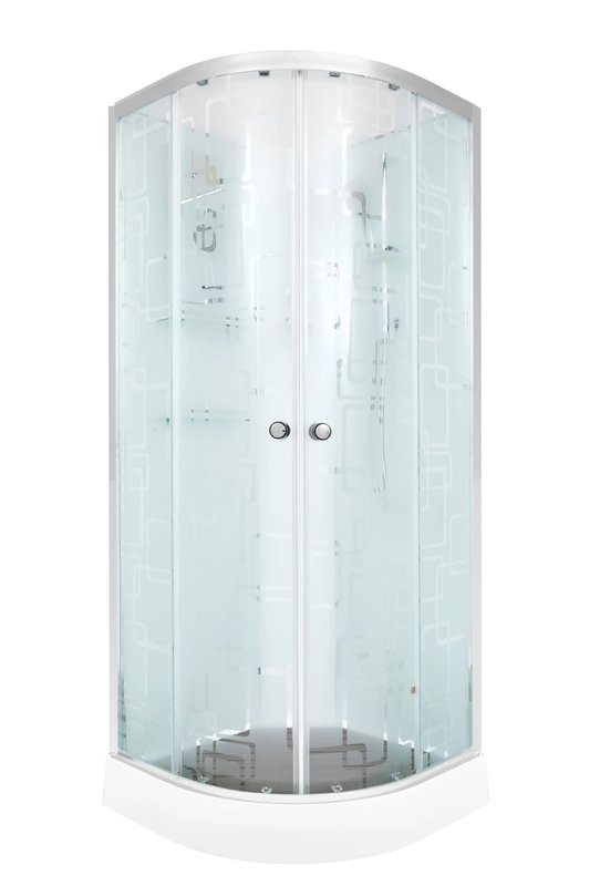 Душевая кабина DTO D EM1580N профиль хром, стекло матовое с узором