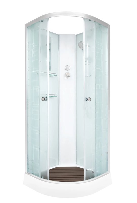 Душевая кабина DTO D EM1580N профиль хром, стекло матовое с узором