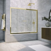 Шторка на ванну Vegas Glass Z2V Tur Novo 180 09 01 профиль золото, стекло прозрачное