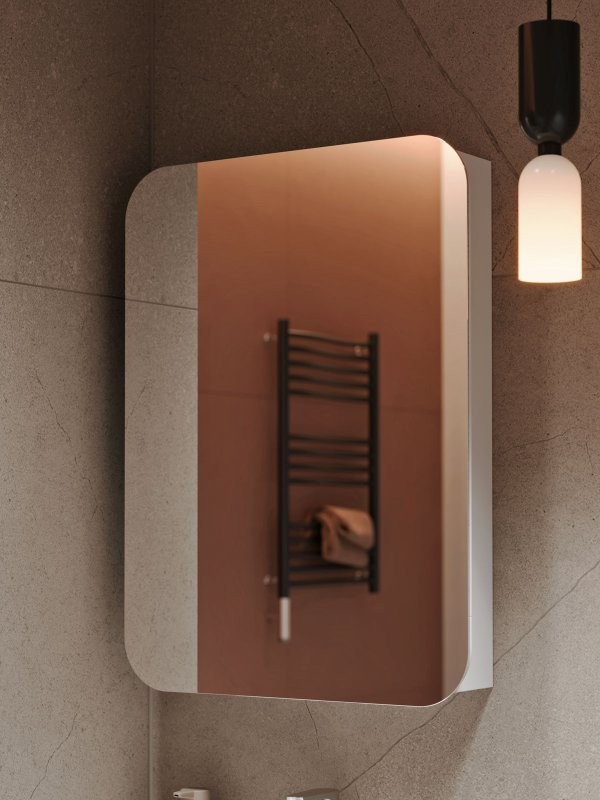 Зеркало-шкаф Alavann Cosmetic 60x80 с приближением, глянцевый белый