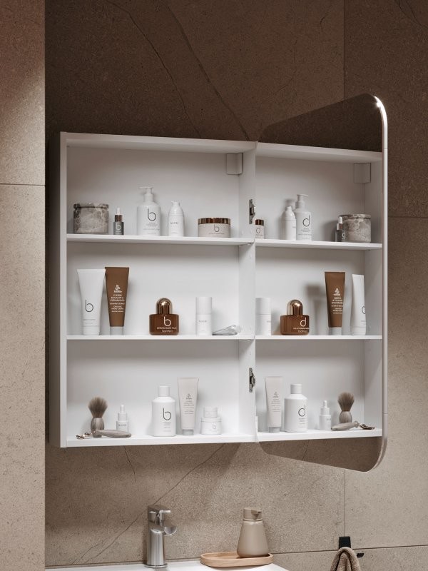 Зеркало-шкаф Alavann Cosmetic 60x80 с приближением, глянцевый белый