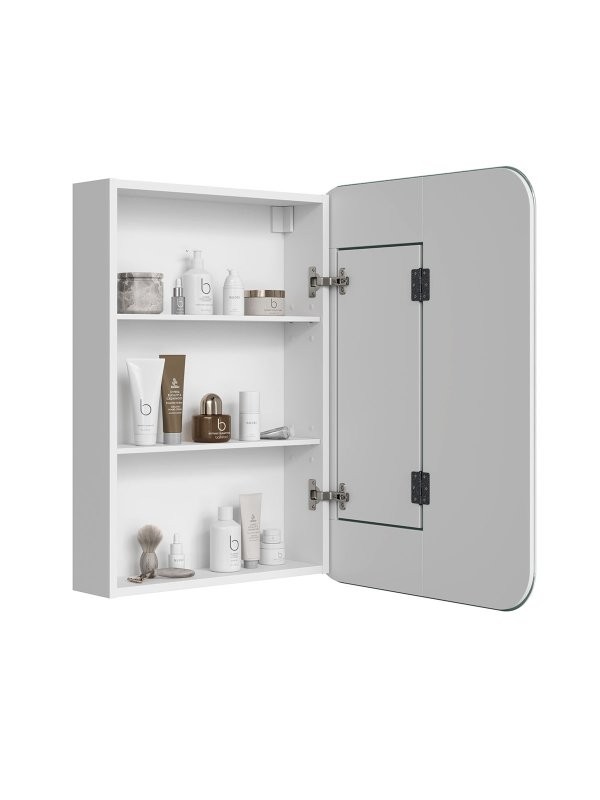 Зеркало-шкаф Alavann Cosmetic 60x80 с приближением, глянцевый белый