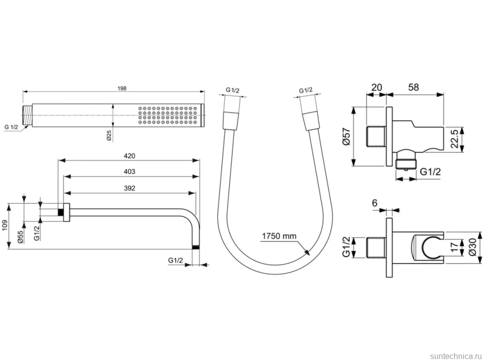 Душевой гарнитур Ideal Standard IdealRain BD389AA