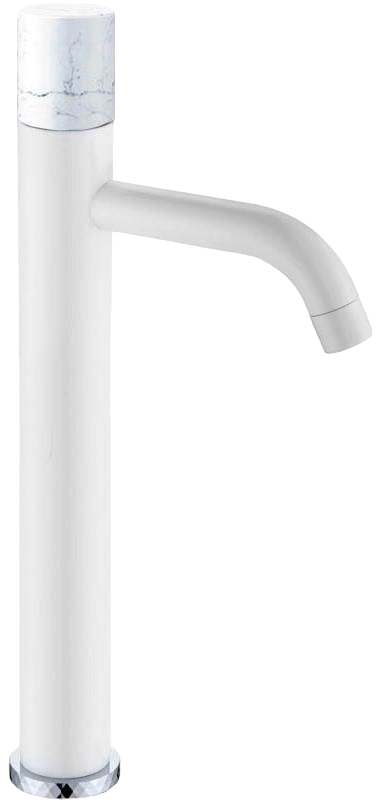 Смеситель для раковины Boheme Stick 122-W-MR-W белый, белый мрамор