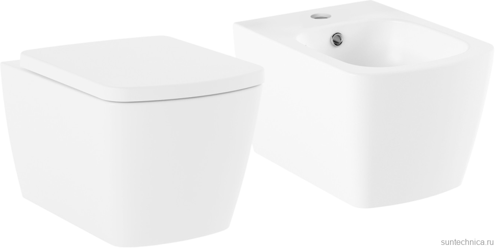 Комплект Унитаз подвесной Lavinia Boho Aveo Rimless 3306101R-33290600 безободковый, с микролифтом + Биде подвесное 33060050